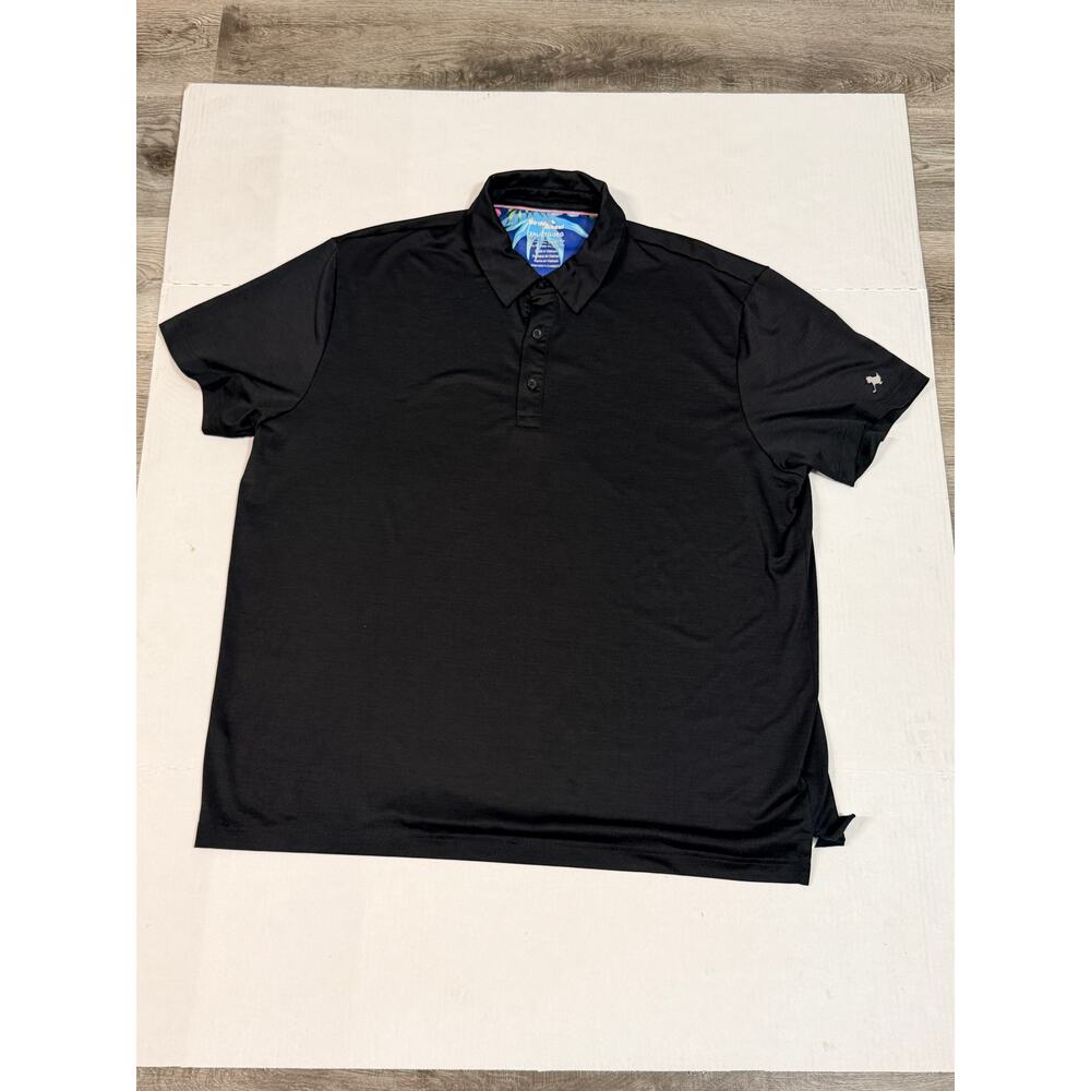 Birdie Bound Golf Polo Shirt Mens 2XL Black Performance Stretch Short Sleeve